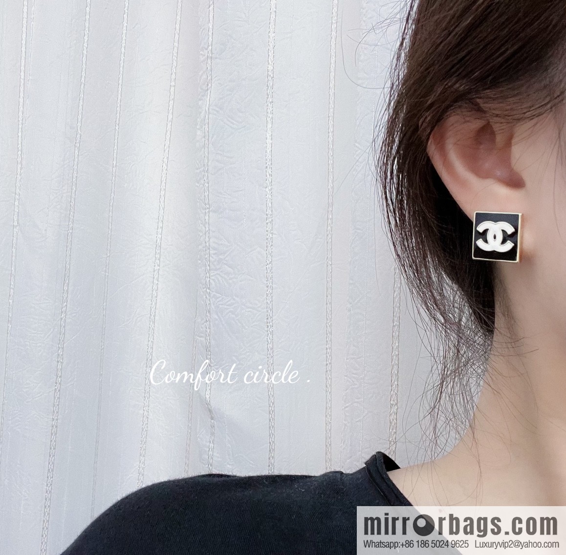 New ☑️ Chanel double c square stud earrings