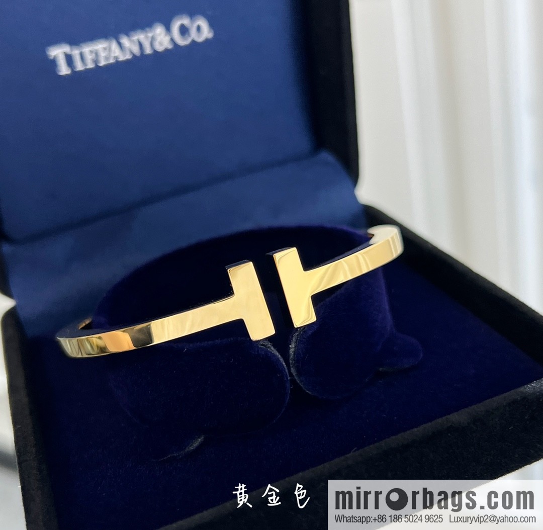 Tiffany & co. Tiffany & Co. Classic T series, glossy gold silver rose gold double T bracelet