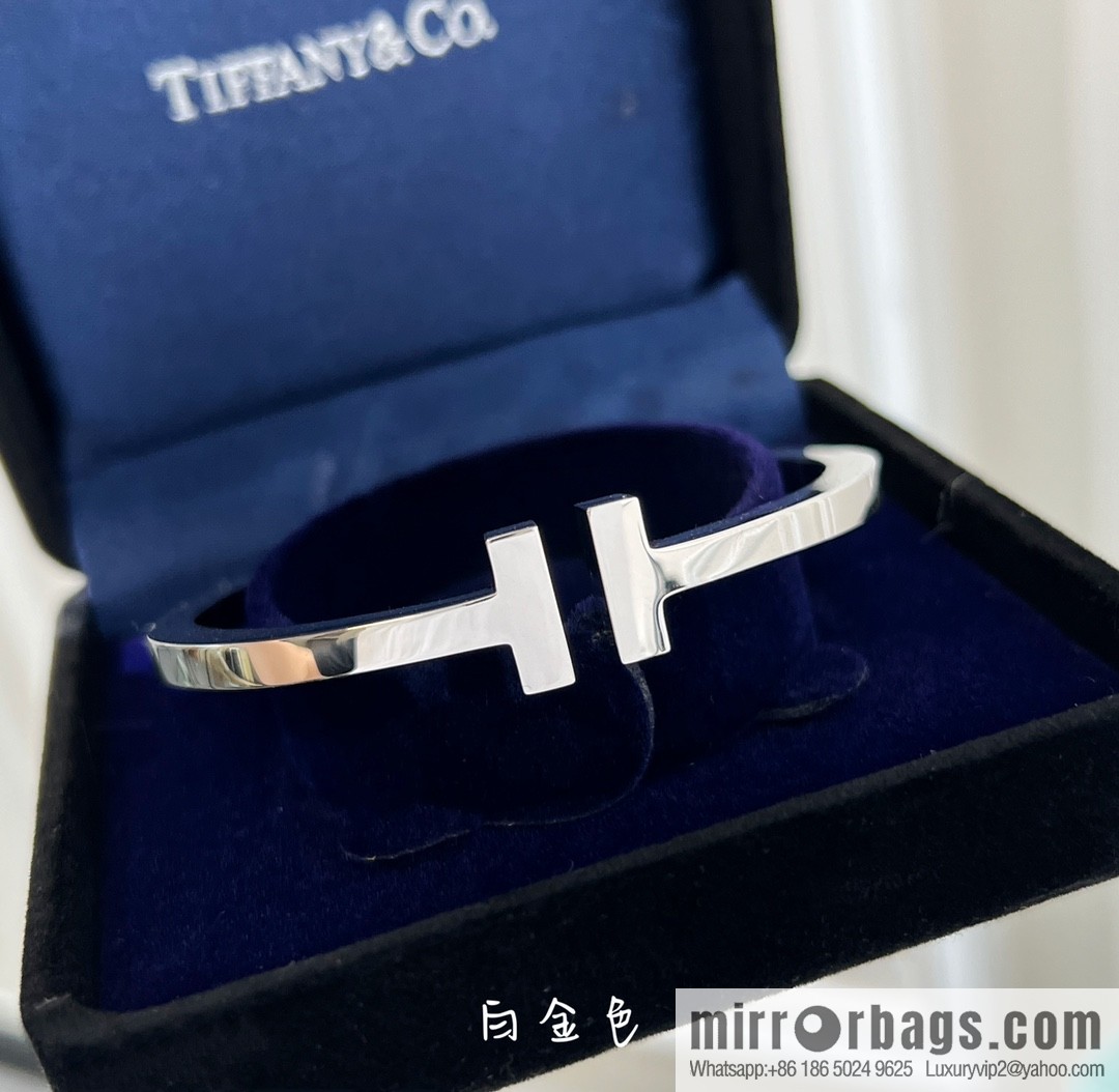 Tiffany & co. Tiffany & Co. Classic T series, glossy gold silver rose gold double T bracelet
