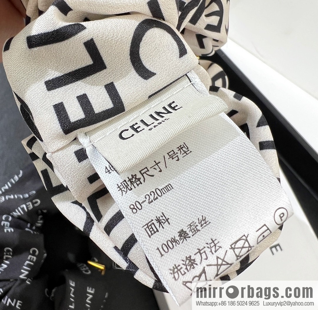 Celine Arc de Triomphe Mulberry Silk Hair Rope Headband