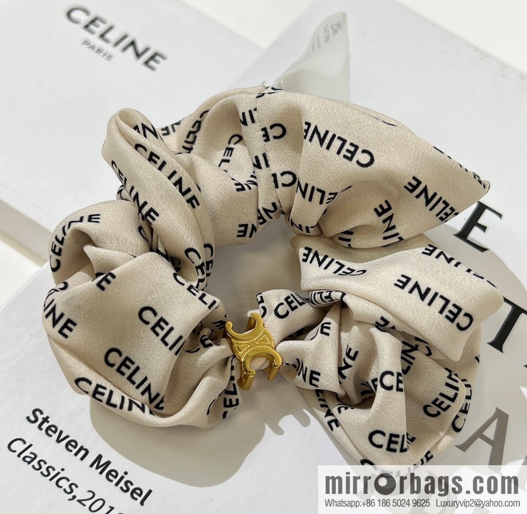 Celine Arc de Triomphe Mulberry Silk Hair Rope Headband