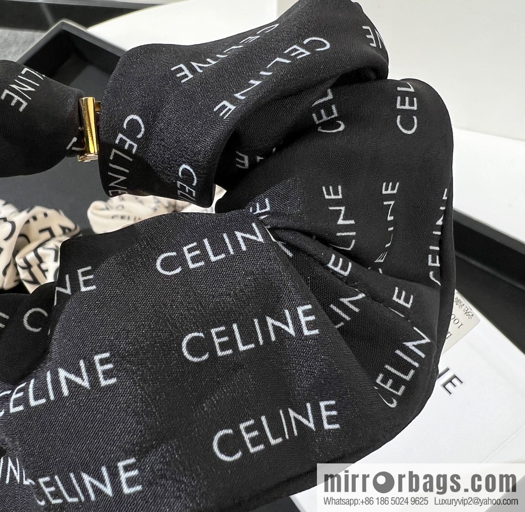 Celine Arc de Triomphe Mulberry Silk Hair Rope Headband