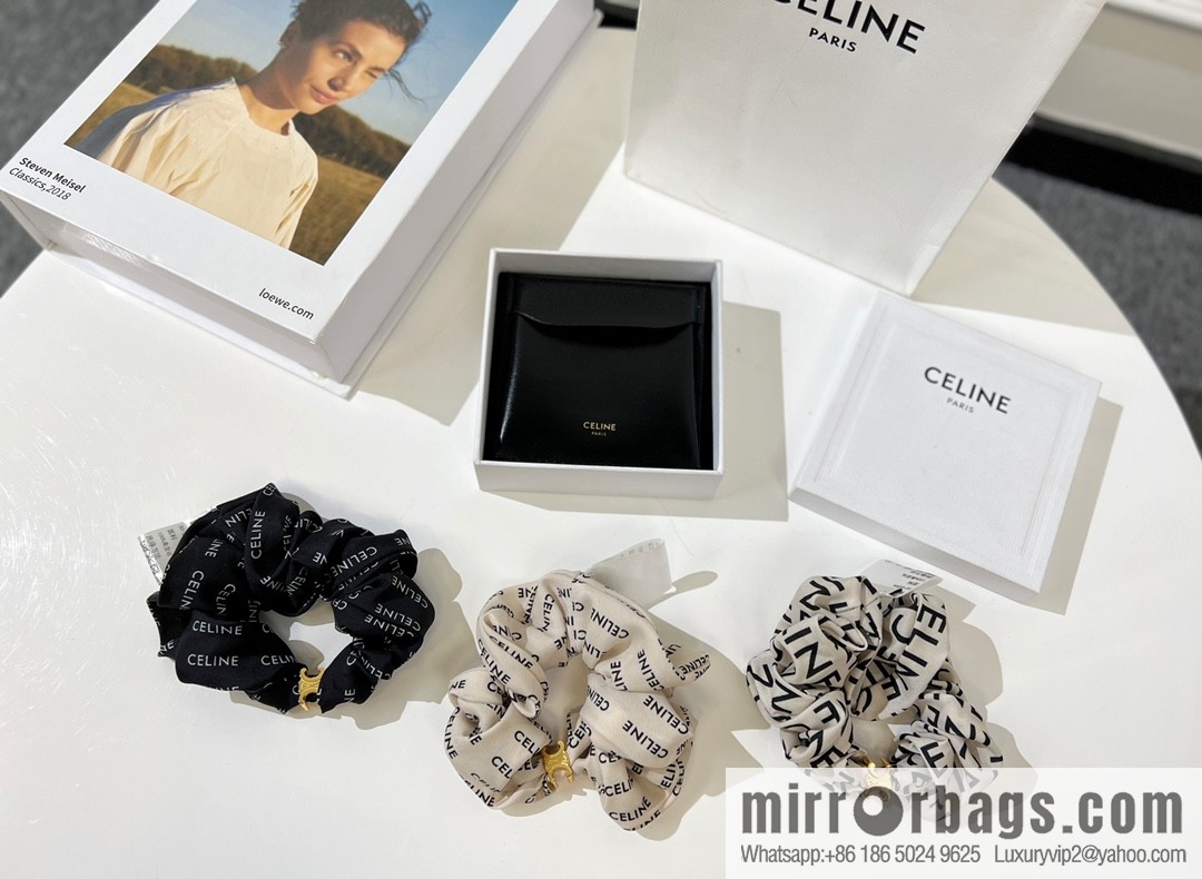 Celine Arc de Triomphe Mulberry Silk Hair Rope Headband