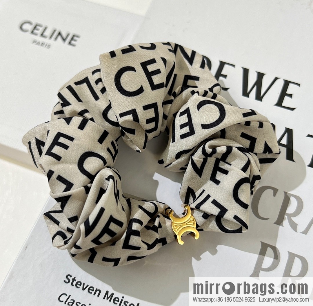Celine Arc de Triomphe Mulberry Silk Hair Rope Headband