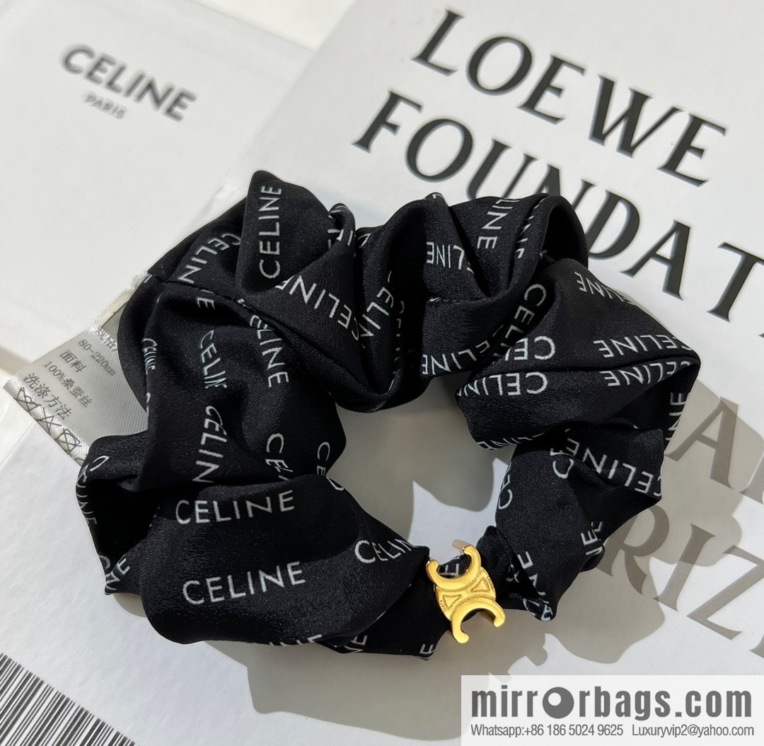 Celine Arc de Triomphe Mulberry Silk Hair Rope Headband