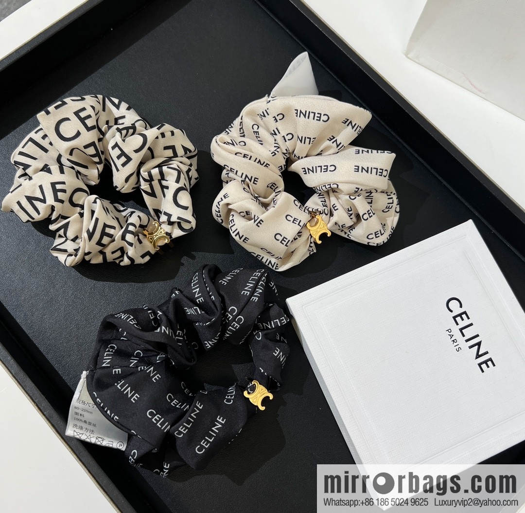Celine Arc de Triomphe Mulberry Silk Hair Rope Headband