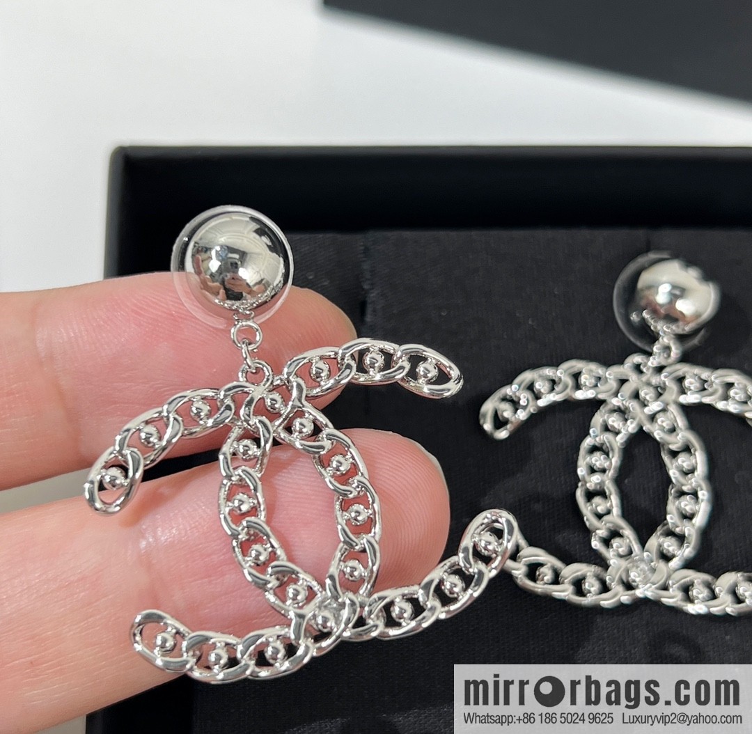New ☑️ Chanel double c hollow stud earrings