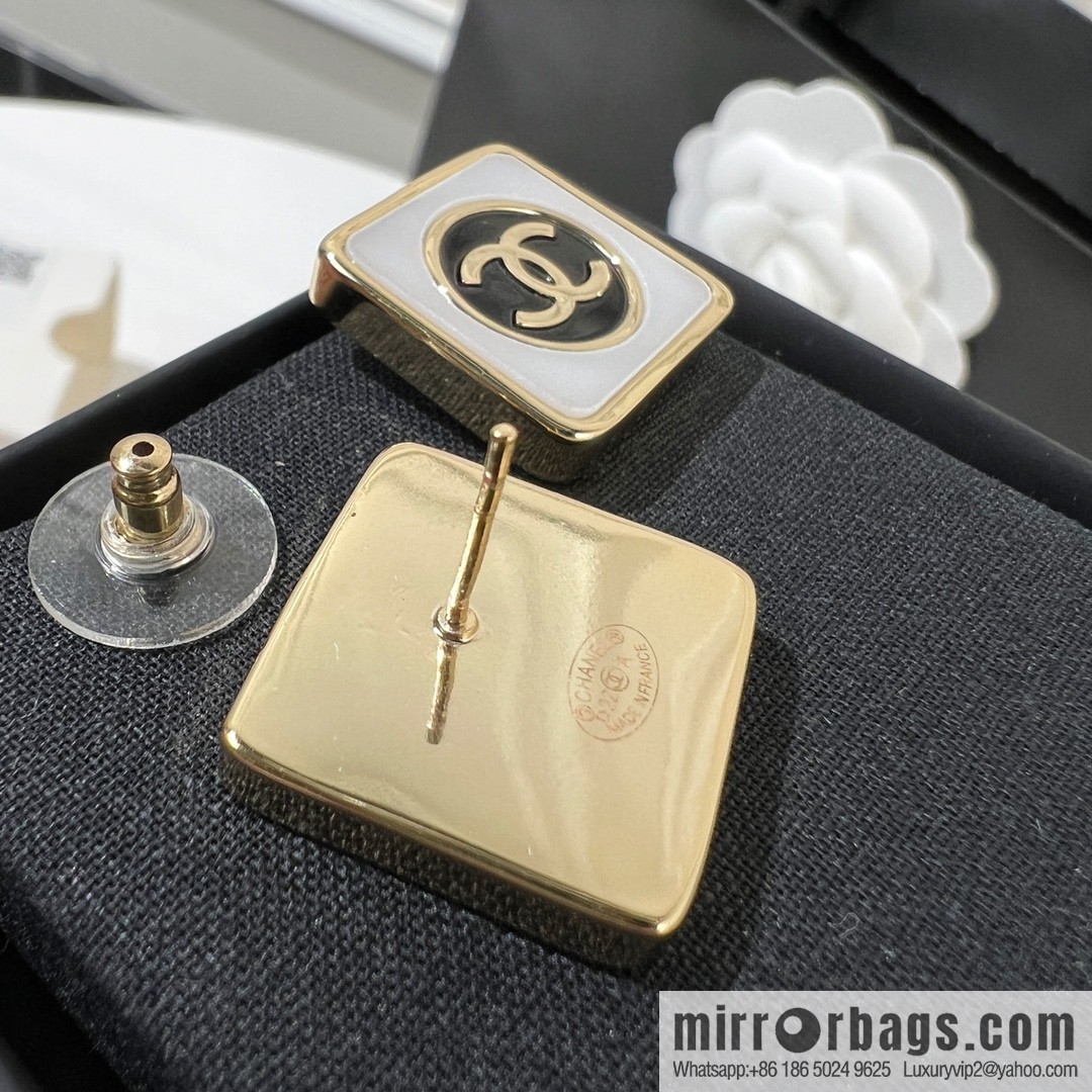 New ☑️ Chanel double c square stud earrings