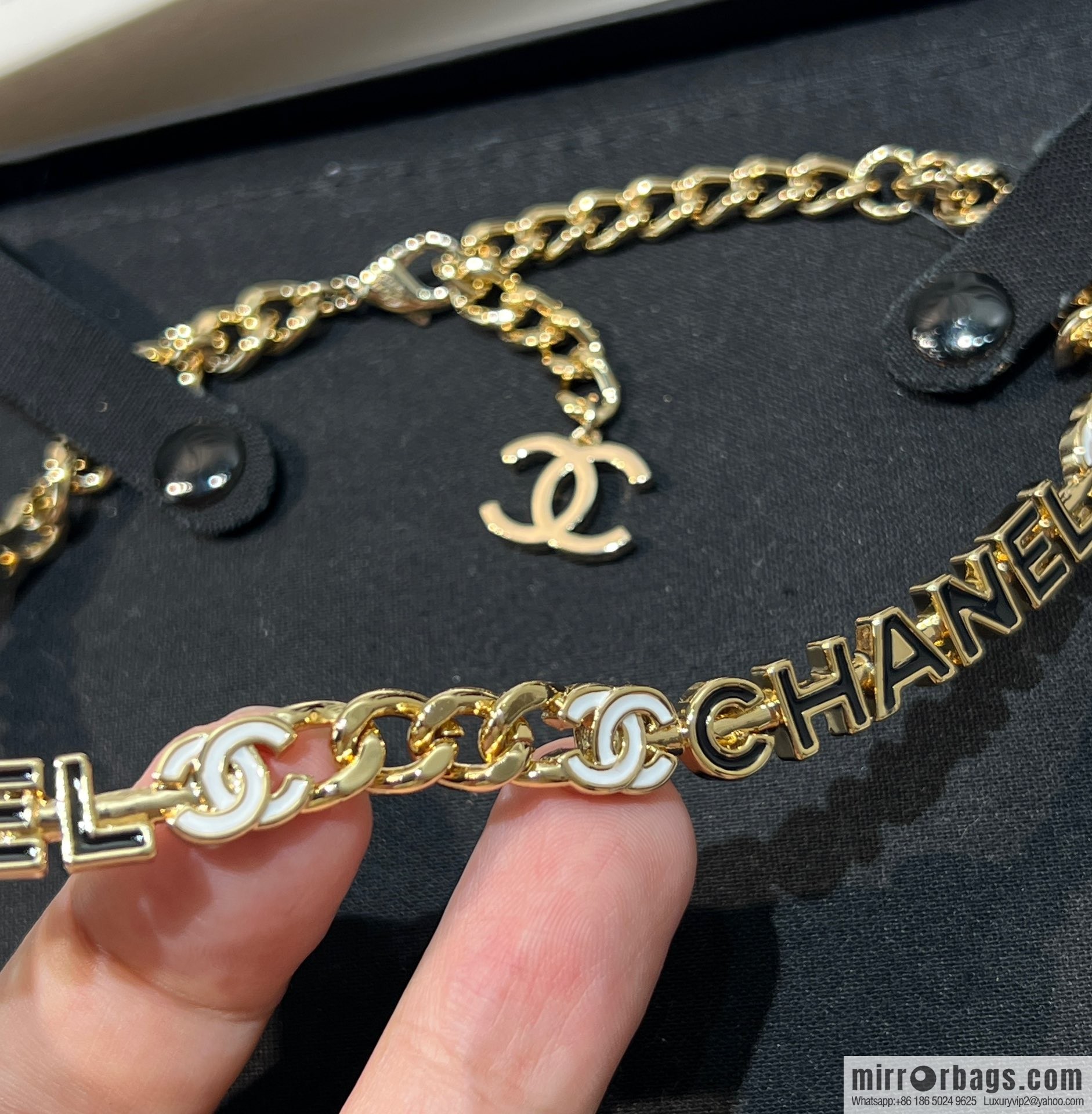 New ☑️ Chanel double c drip oil letter necklace neck chain
