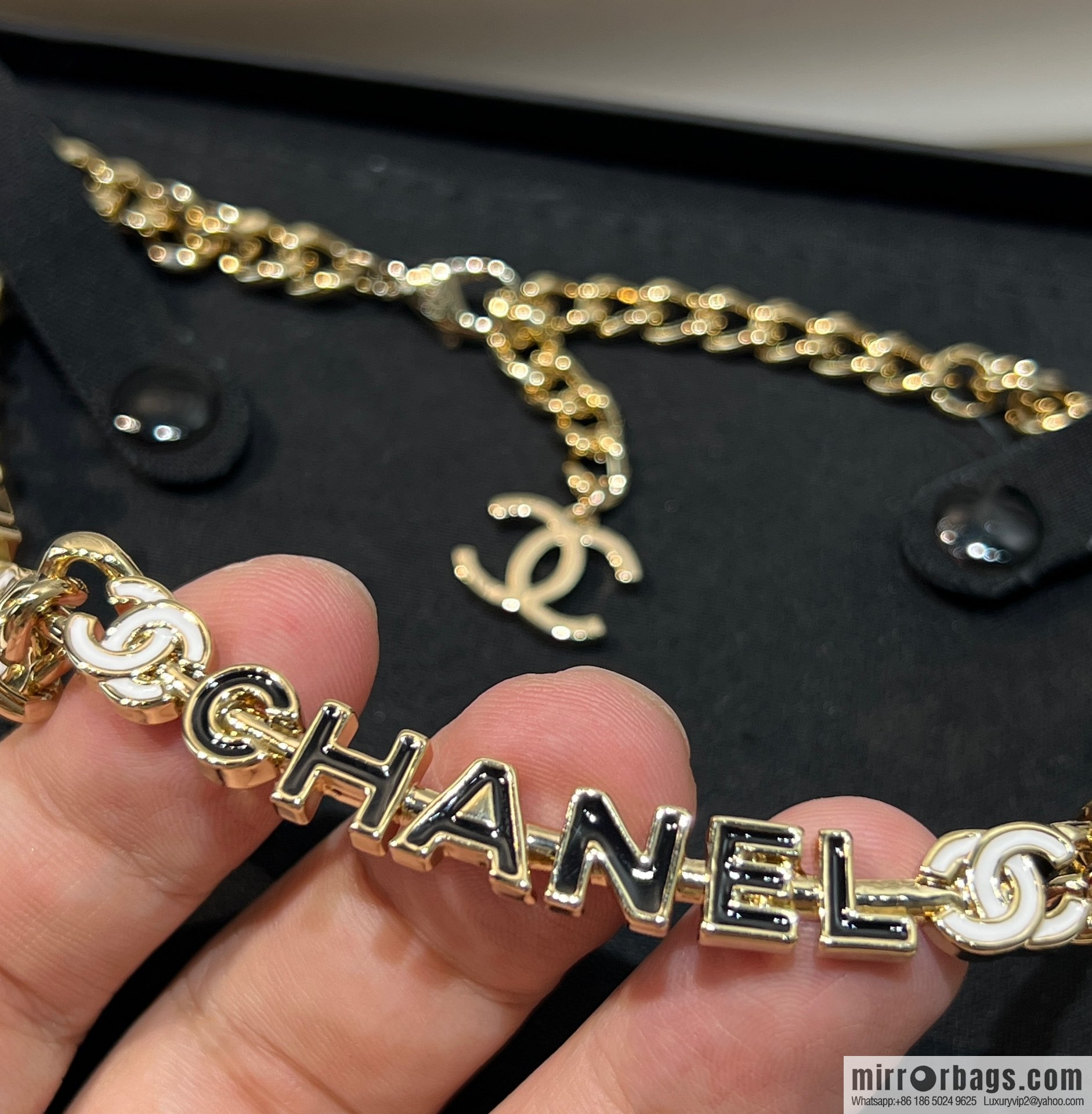 New ☑️ Chanel double c drip oil letter necklace neck chain