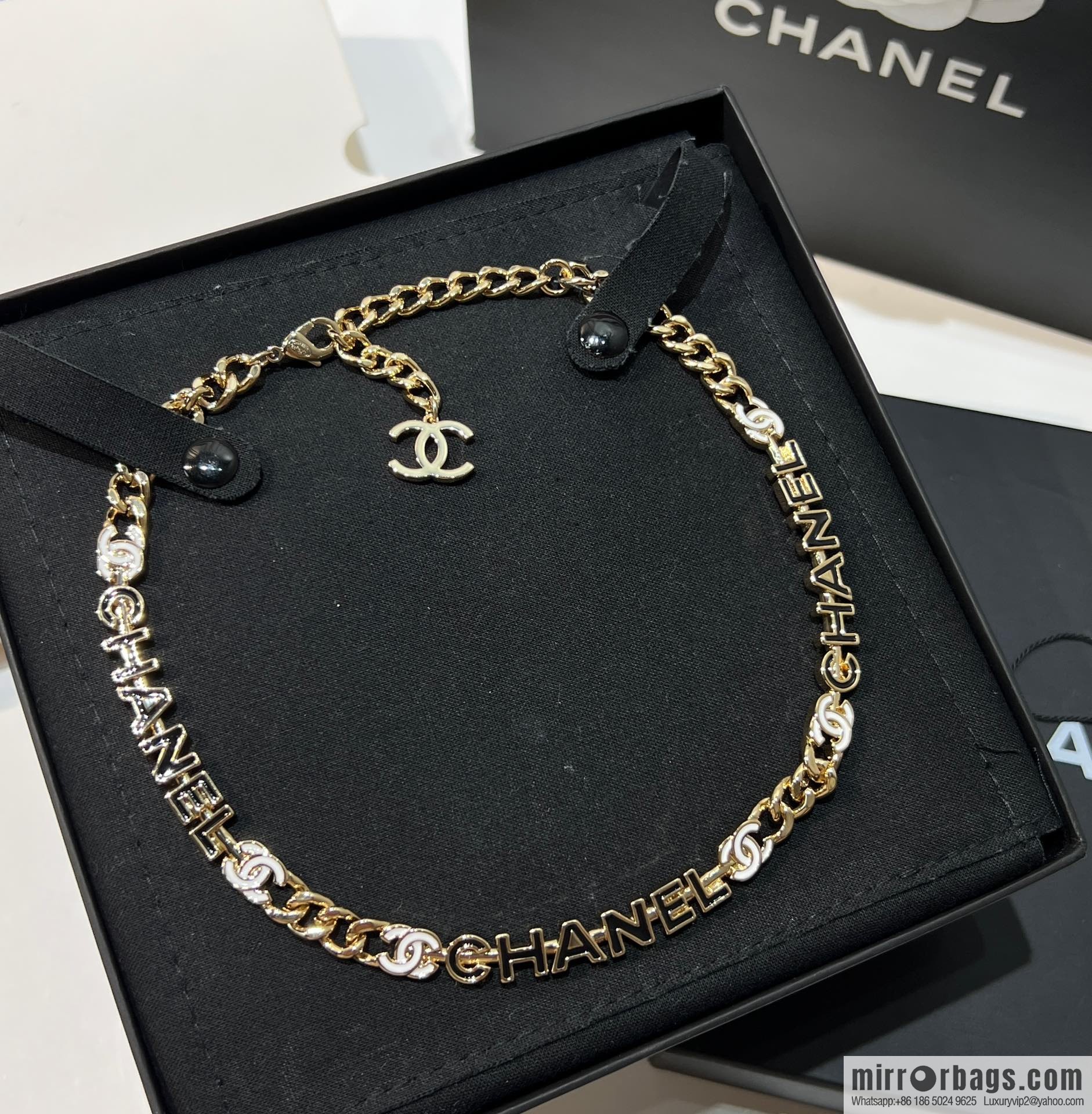 New ☑️ Chanel double c drip oil letter necklace neck chain