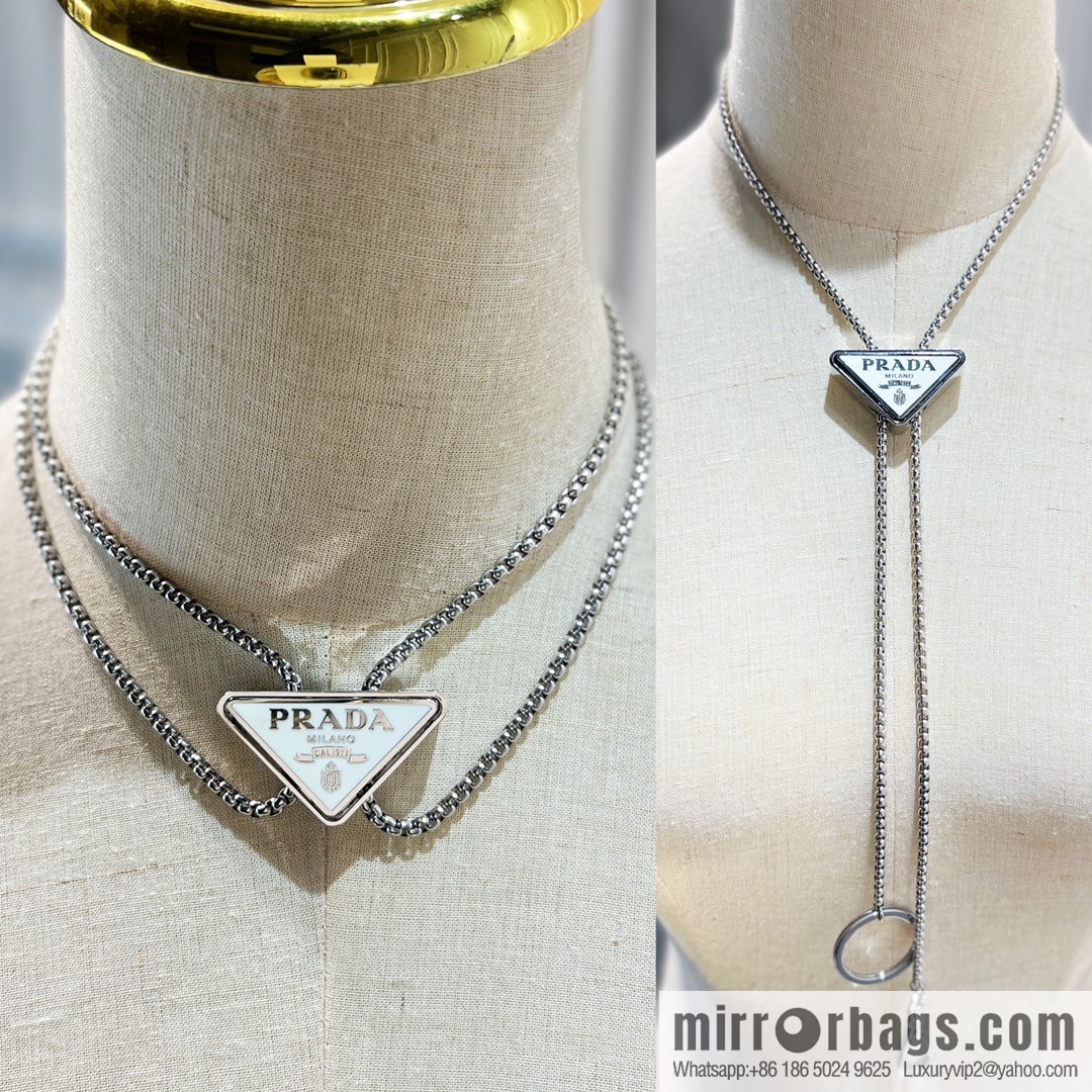 PRADA triangle, keychain necklace