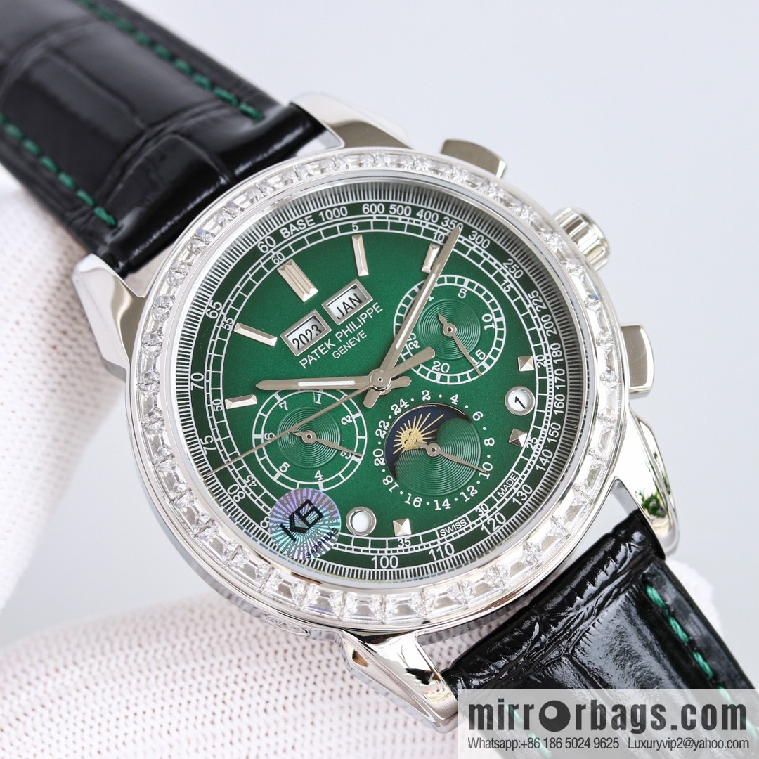 V3. Exclusive new version (gun-colored studs) Patek. Philippe super complex function chronograph series watch