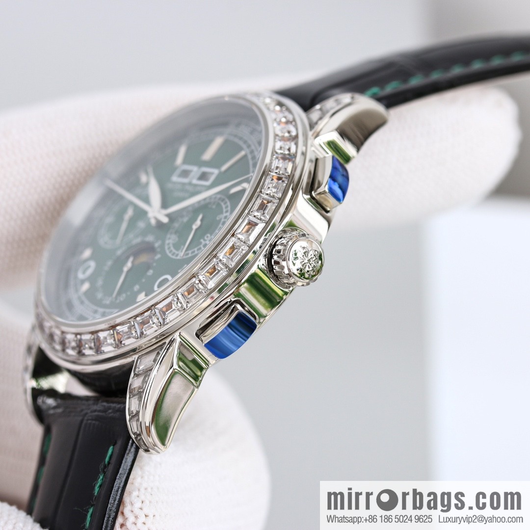 V3. Exclusive new version (gun-colored studs) Patek. Philippe super complex function chronograph series watch