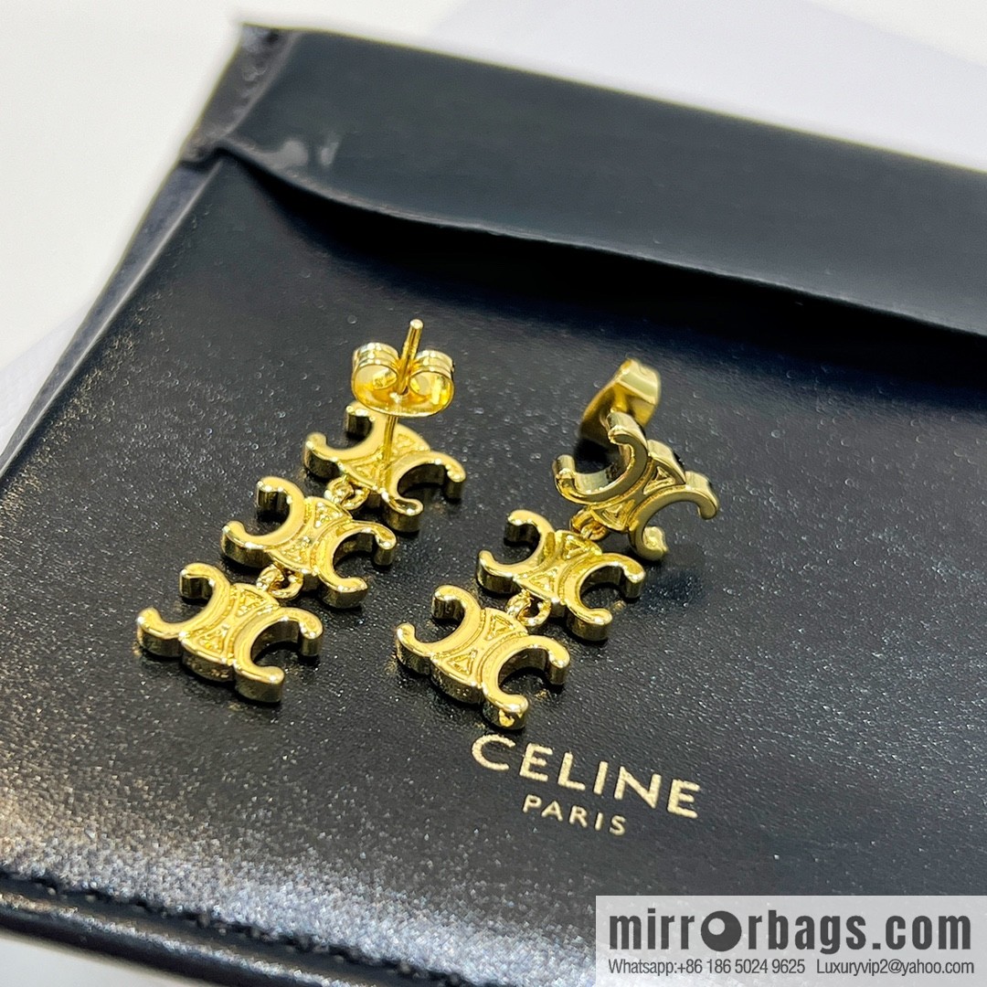 Celine Arc de Triomphe fringed earrings