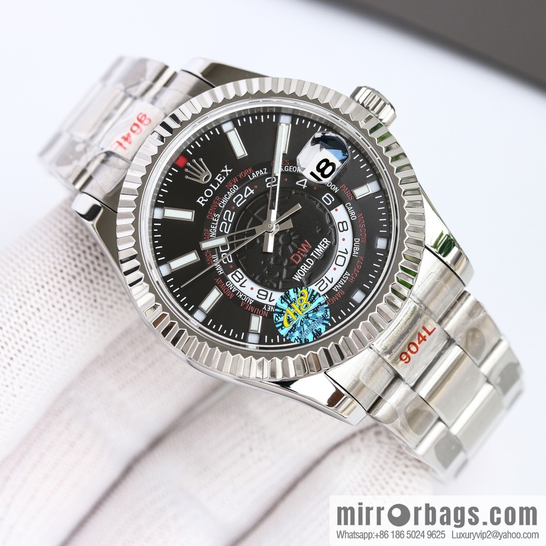 H8 new Yin Yang Rolex Sky-Dweller Skywalker longitudinal bezel with Rolex Ring Command triangular pit pattern