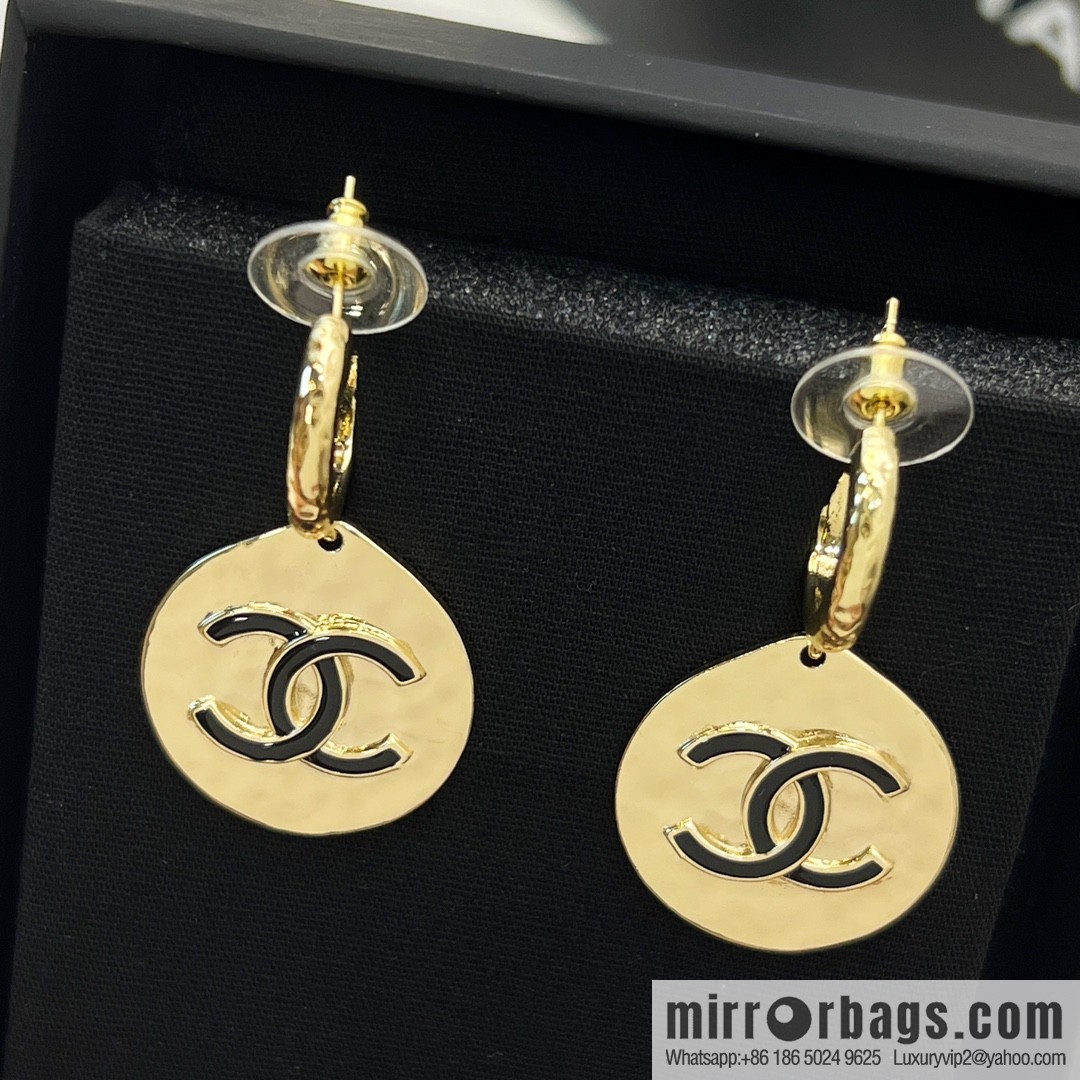 New ☑️ Chanel double c round stud earrings