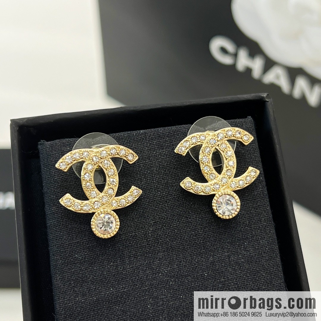 New ☑️ Chanel double c single diamond stud earrings