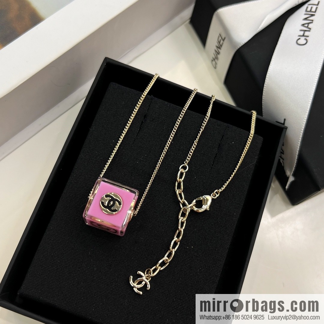 New ☑️ Chanel dice 🎲 acrylic necklace