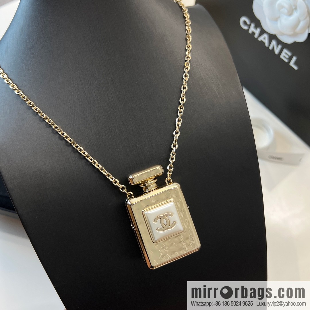 New ☑️ Chanel double c perfume bottle necklace sweater chain