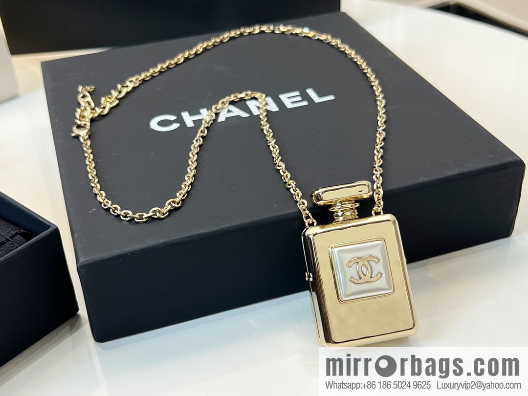 New ☑️ Chanel double c perfume bottle necklace sweater chain