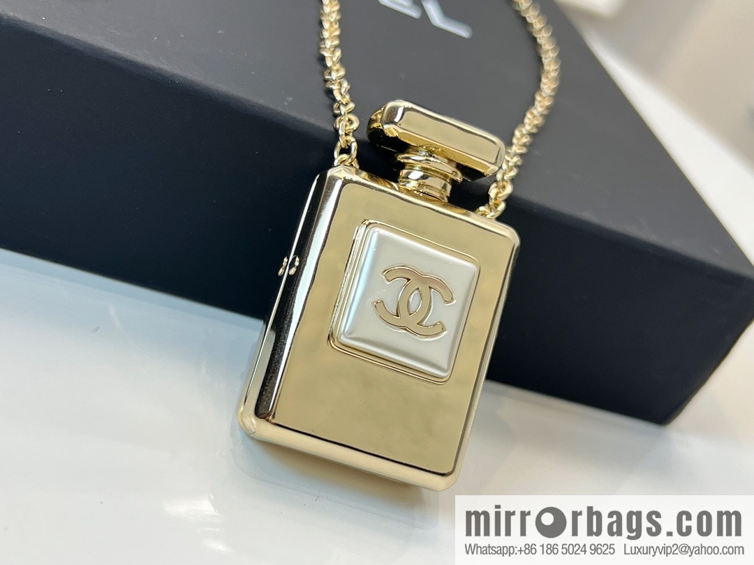 New ☑️ Chanel double c perfume bottle necklace sweater chain