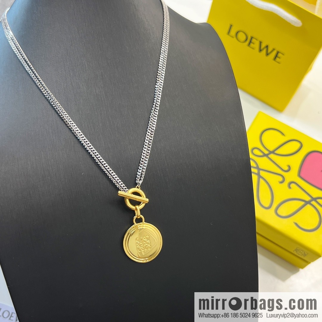 LOEWE round cake double layer necklace