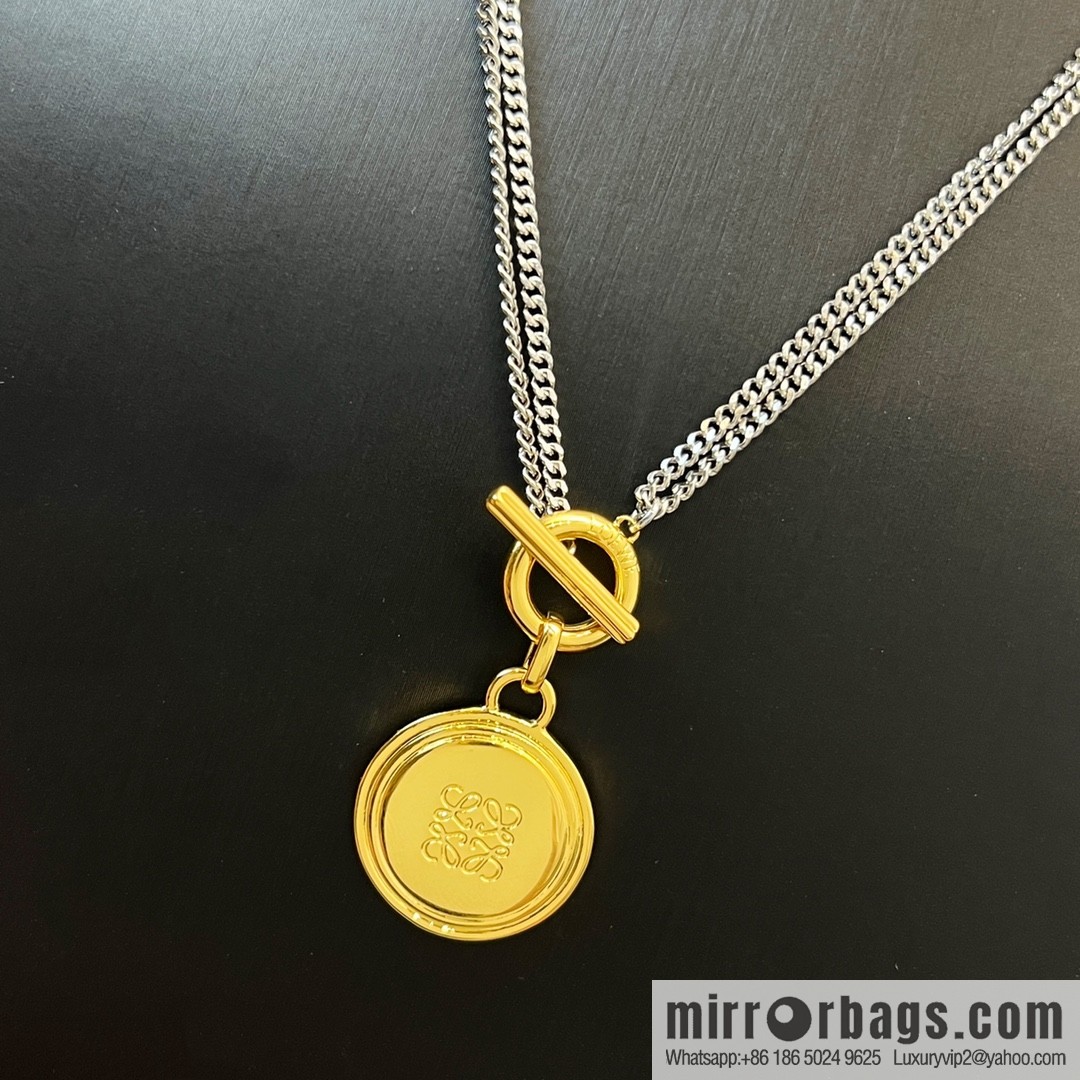 LOEWE round cake double layer necklace