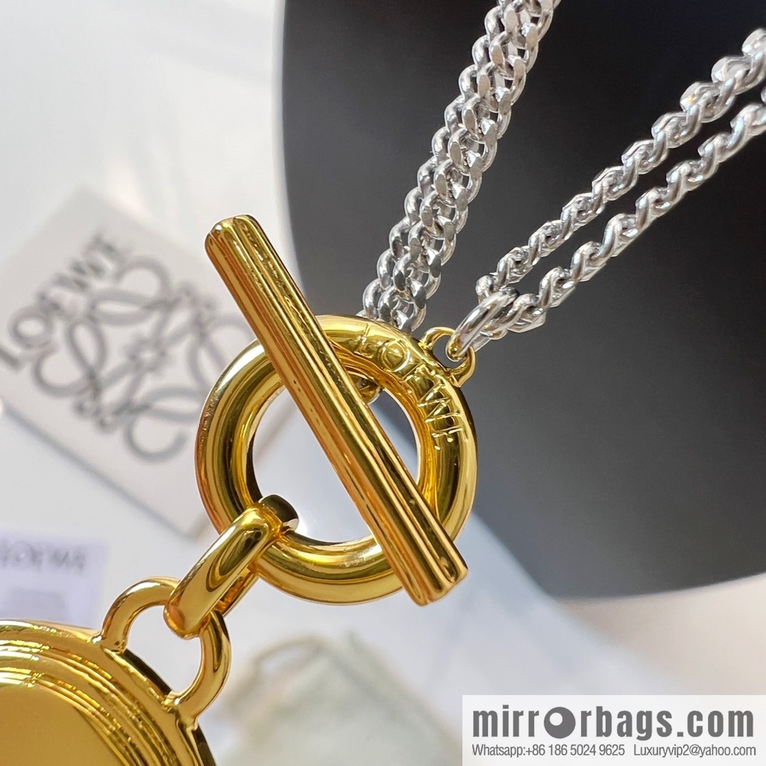 LOEWE round cake double layer necklace