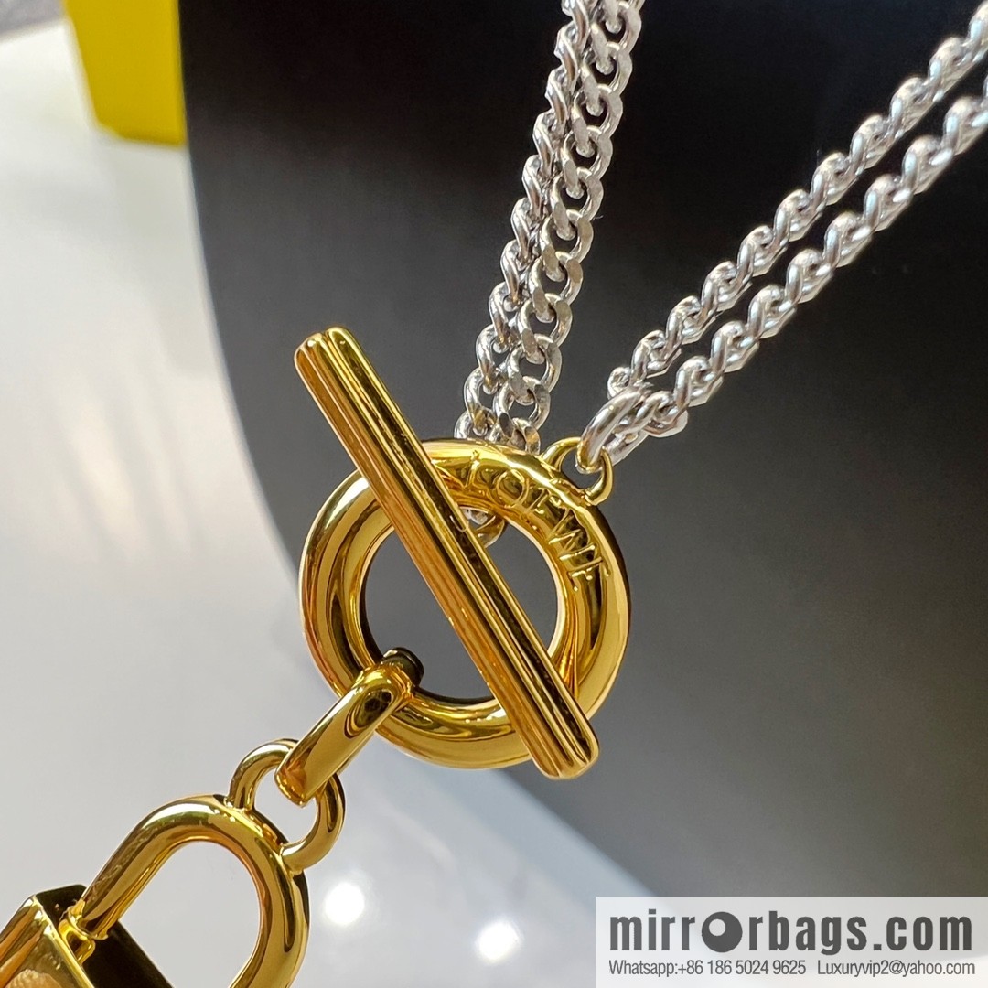 LOEWE lock head double layer necklace