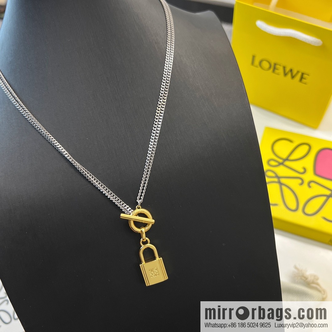 LOEWE lock head double layer necklace