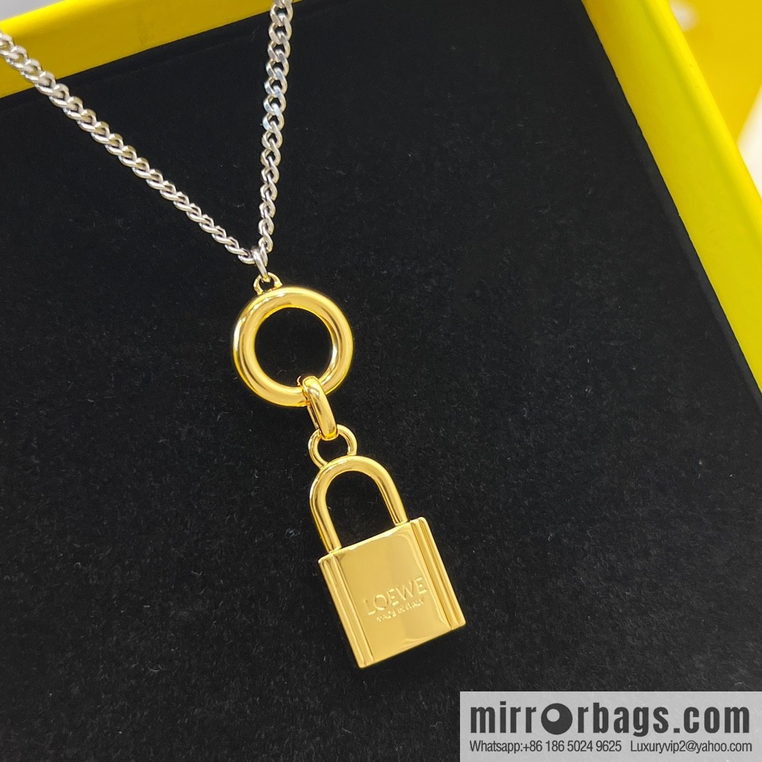LOEWE lock head double layer necklace