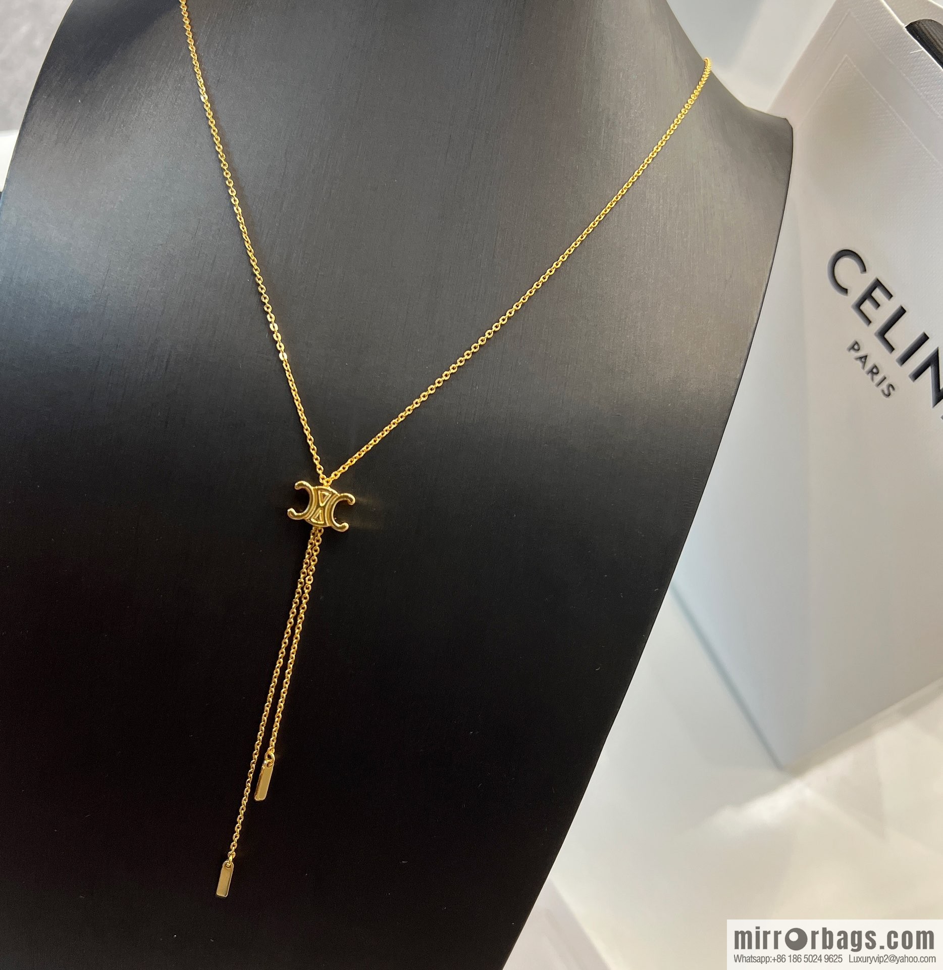 Celine Arc de Triomphe fringed necklace earrings