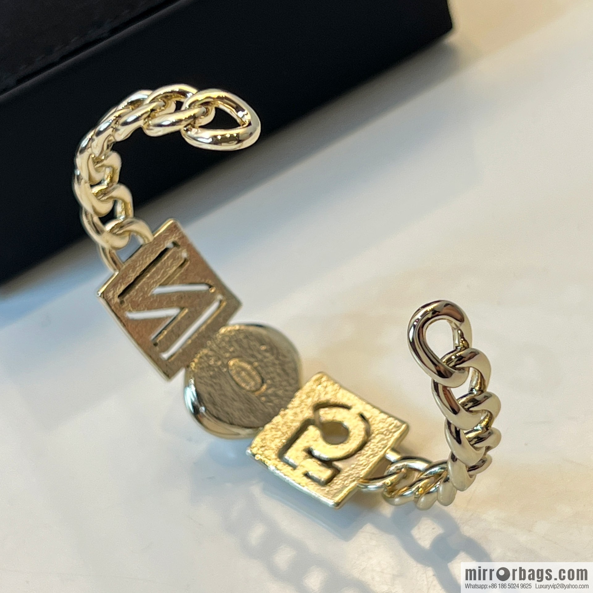 New ☑️ Chanel double c letter 5 word opening bracelet