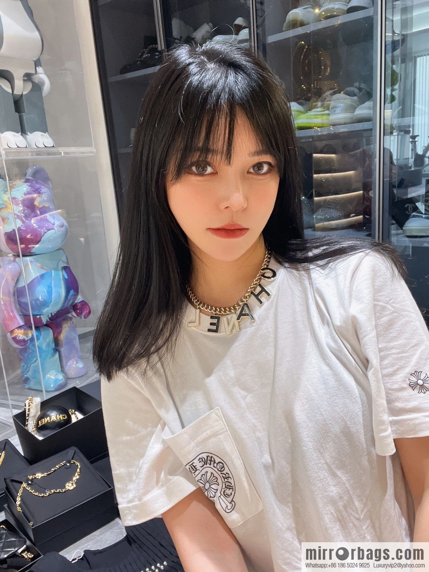 New ☑️ Chanel enamel drip letter necklace
