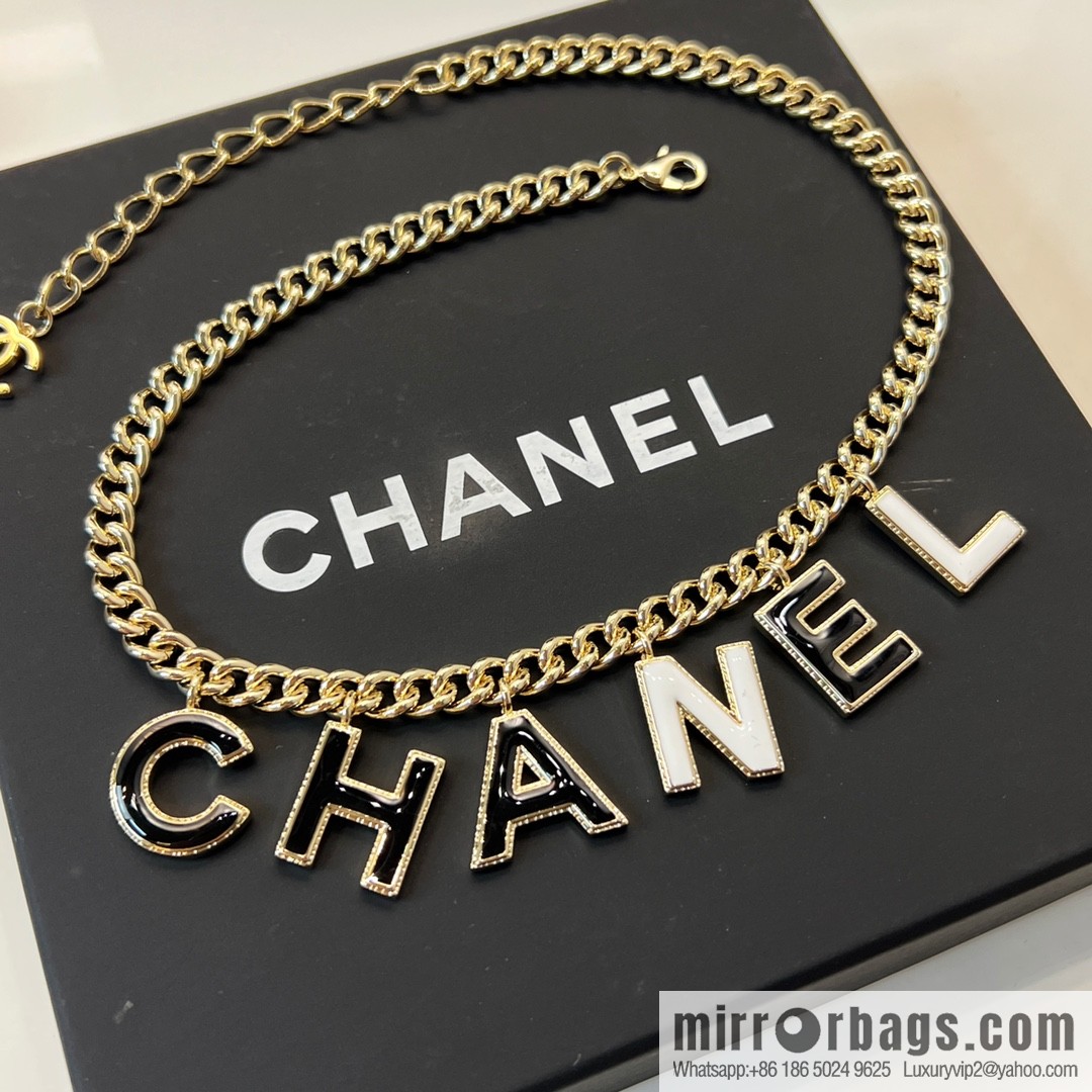 New ☑️ Chanel enamel drip letter necklace