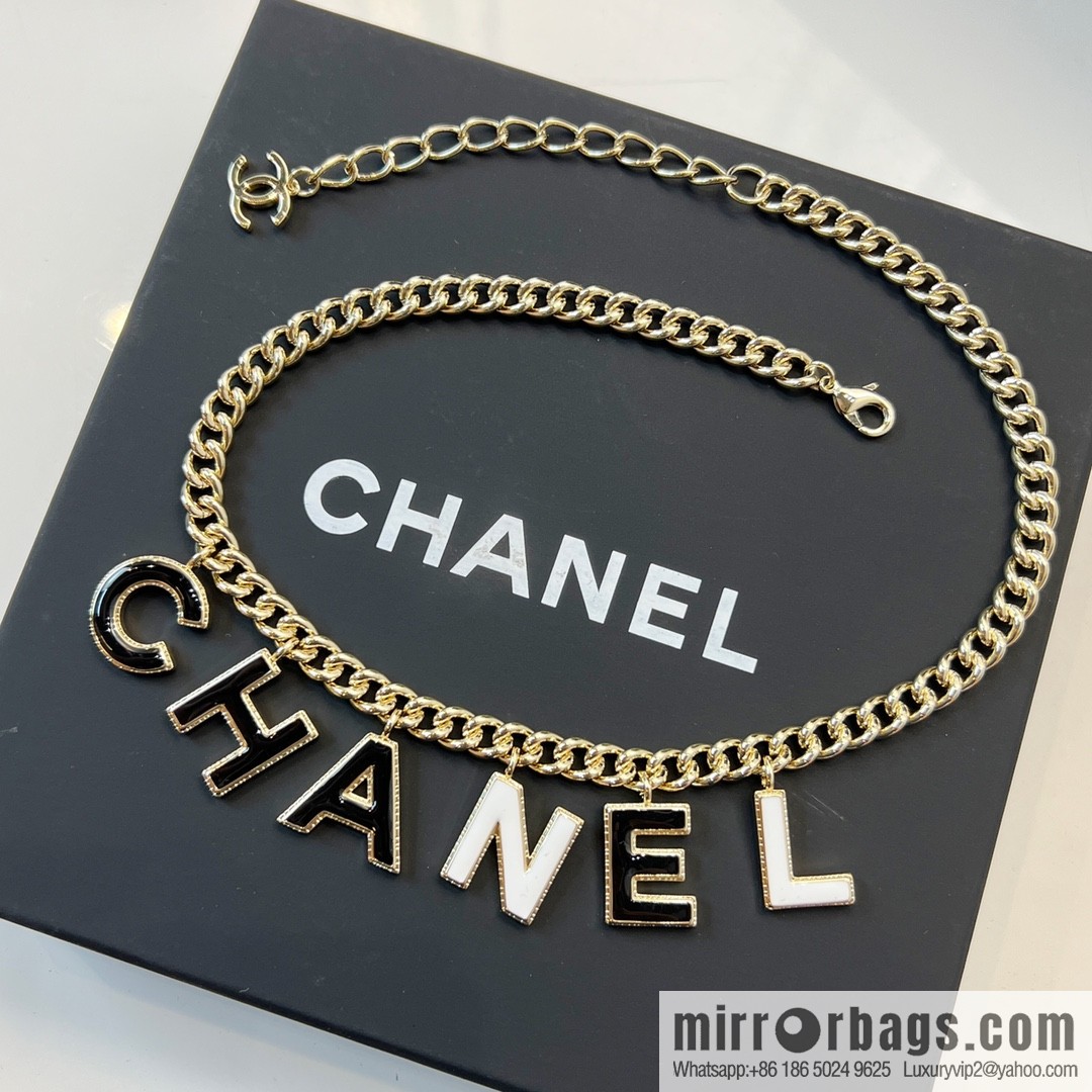 New ☑️ Chanel enamel drip letter necklace