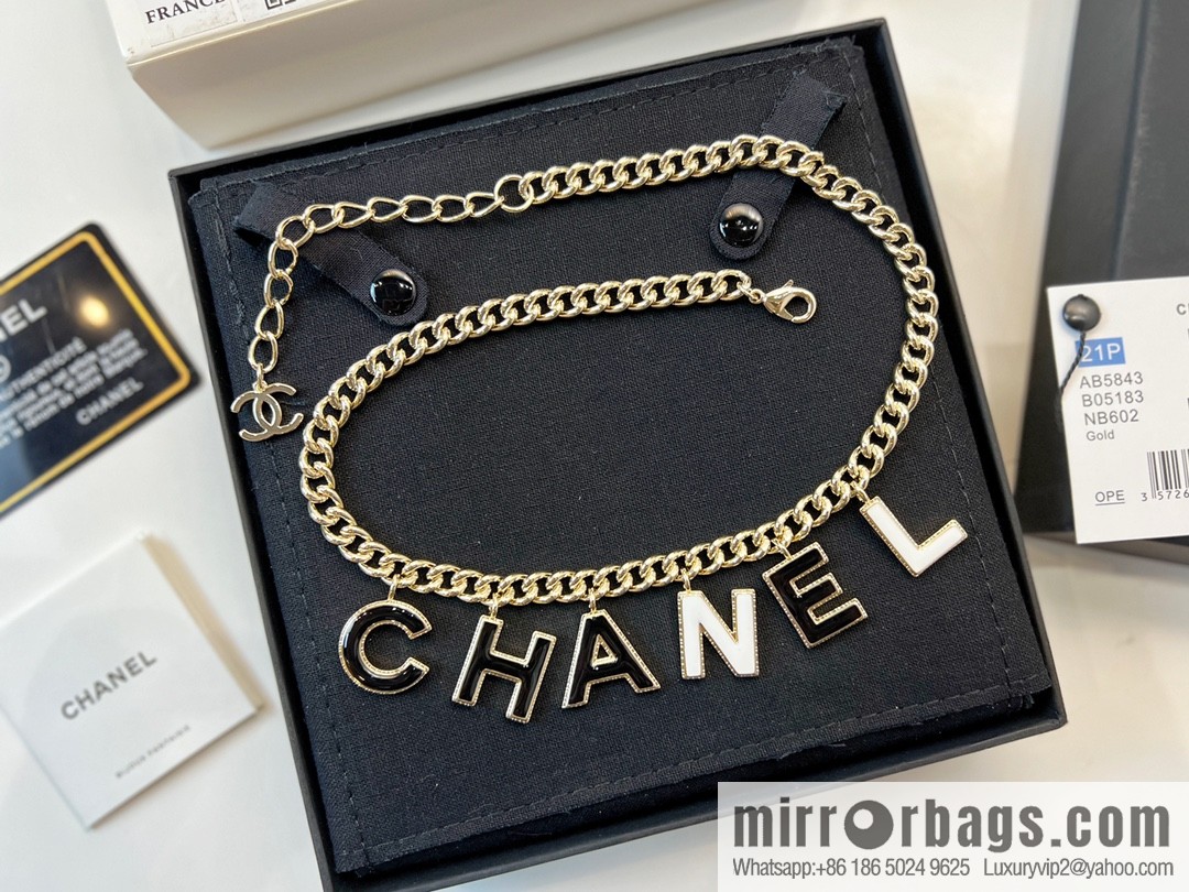 New ☑️ Chanel enamel drip letter necklace