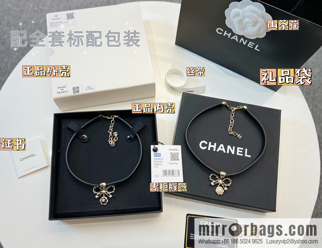 New ☑️ Chanel bow leather rope necklace