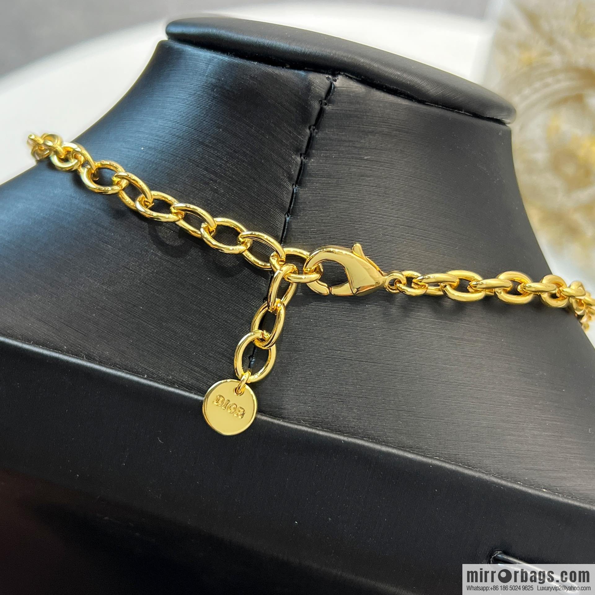 New ☑️ Dior full diamond letter necklace bracelet
