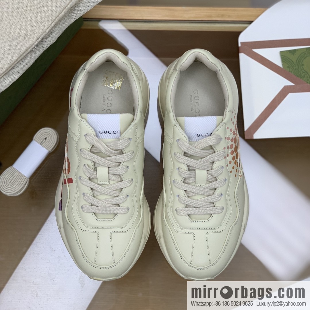 Gucci Gucci [New G Replica Luxury Handbag High Version] Unisex Vintage sneakers