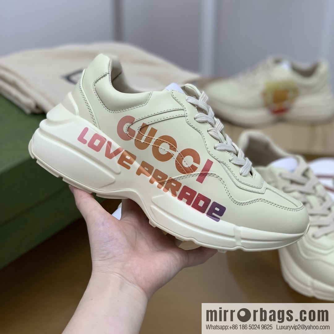 Gucci Gucci [New G Replica Luxury Handbag High Version] Unisex Vintage sneakers
