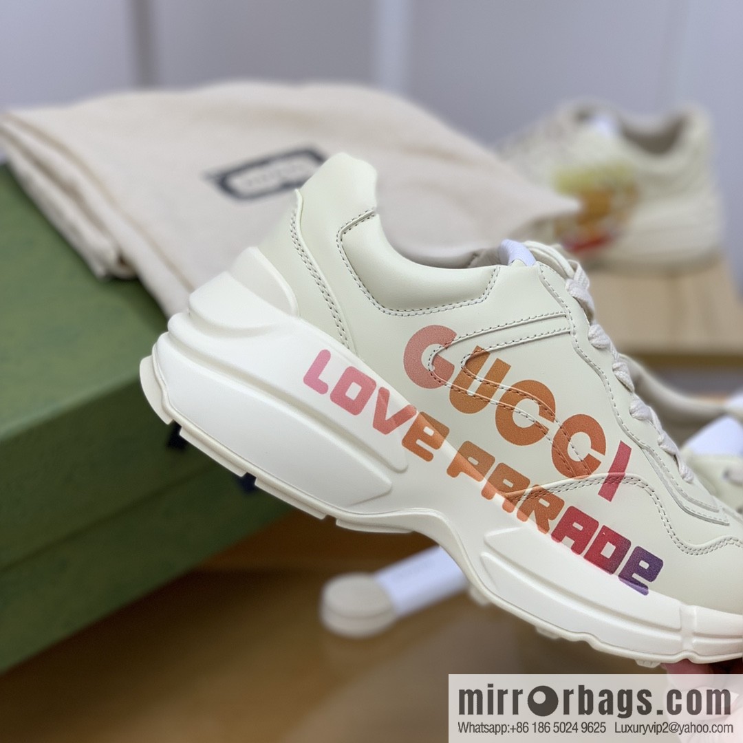 Gucci Gucci [New G Replica Luxury Handbag High Version] Unisex Vintage sneakers