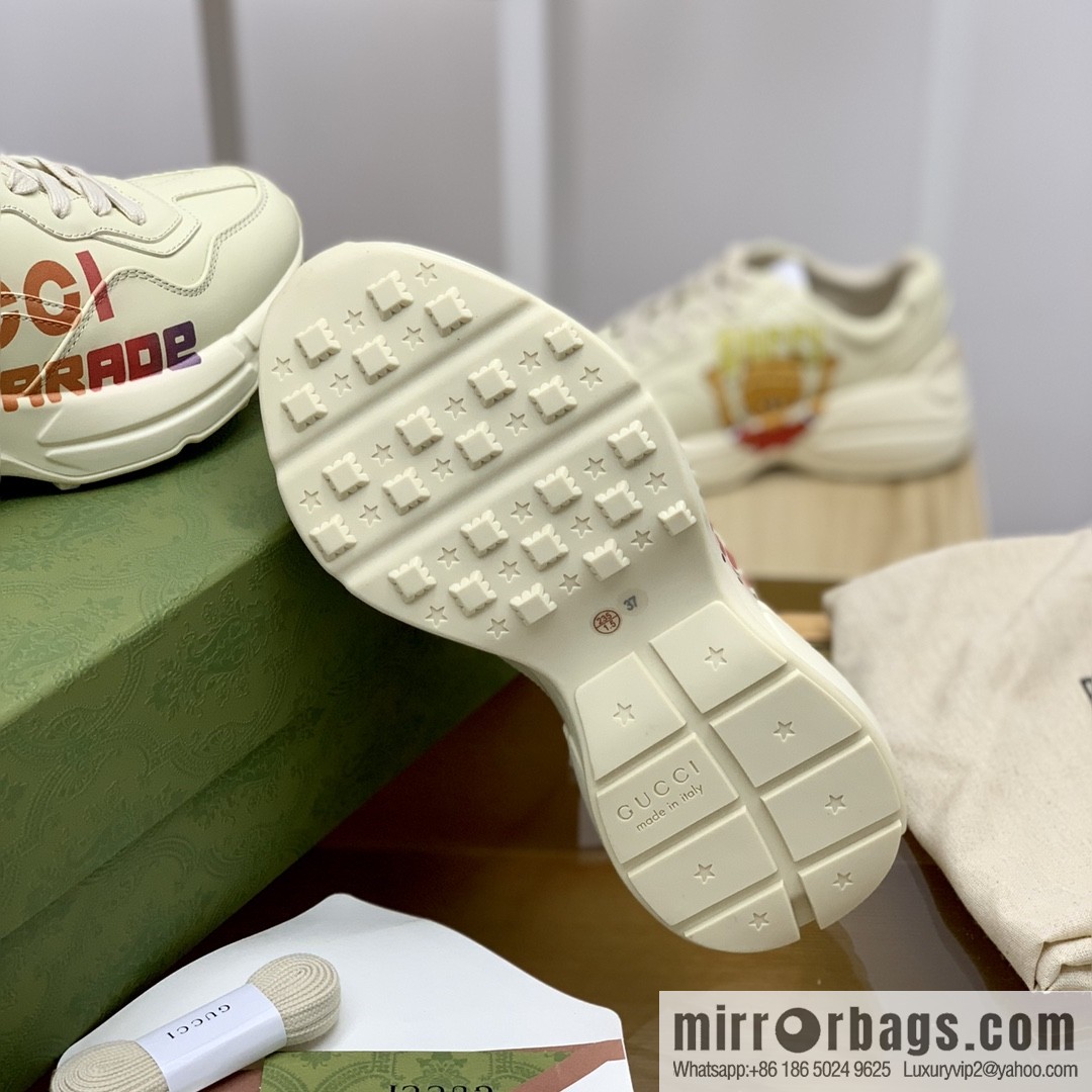 Gucci Gucci [New G Replica Luxury Handbag High Version] Unisex Vintage sneakers