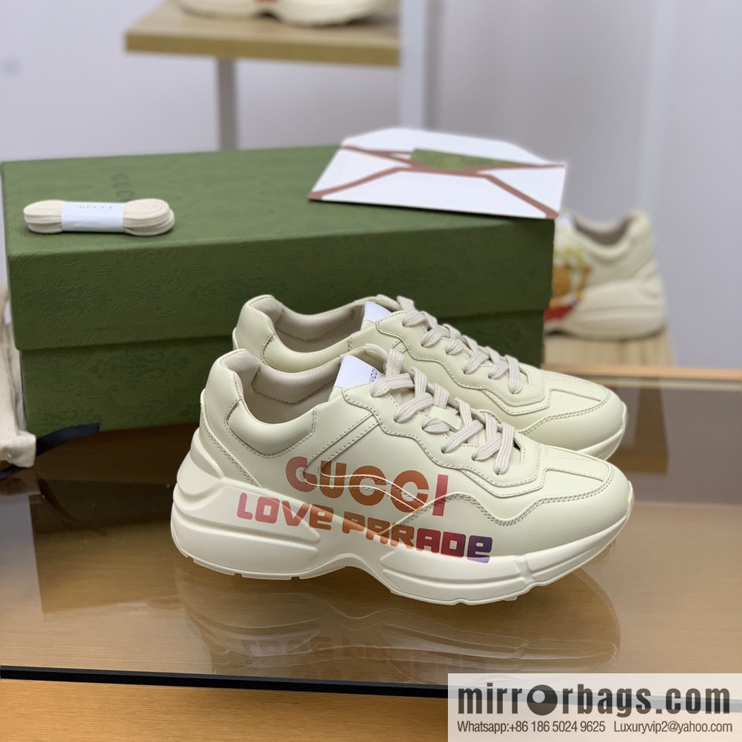 Gucci Gucci [New G Replica Luxury Handbag High Version] Unisex Vintage sneakers