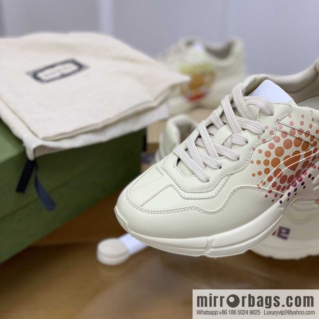 Gucci Gucci [New G Replica Luxury Handbag High Version] Unisex Vintage sneakers