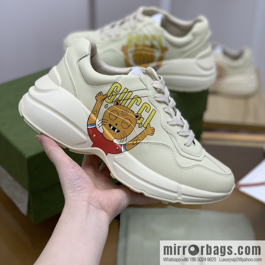 Gucci Gucci [New G Replica Luxury Handbag High Version] Unisex Vintage sneakers
