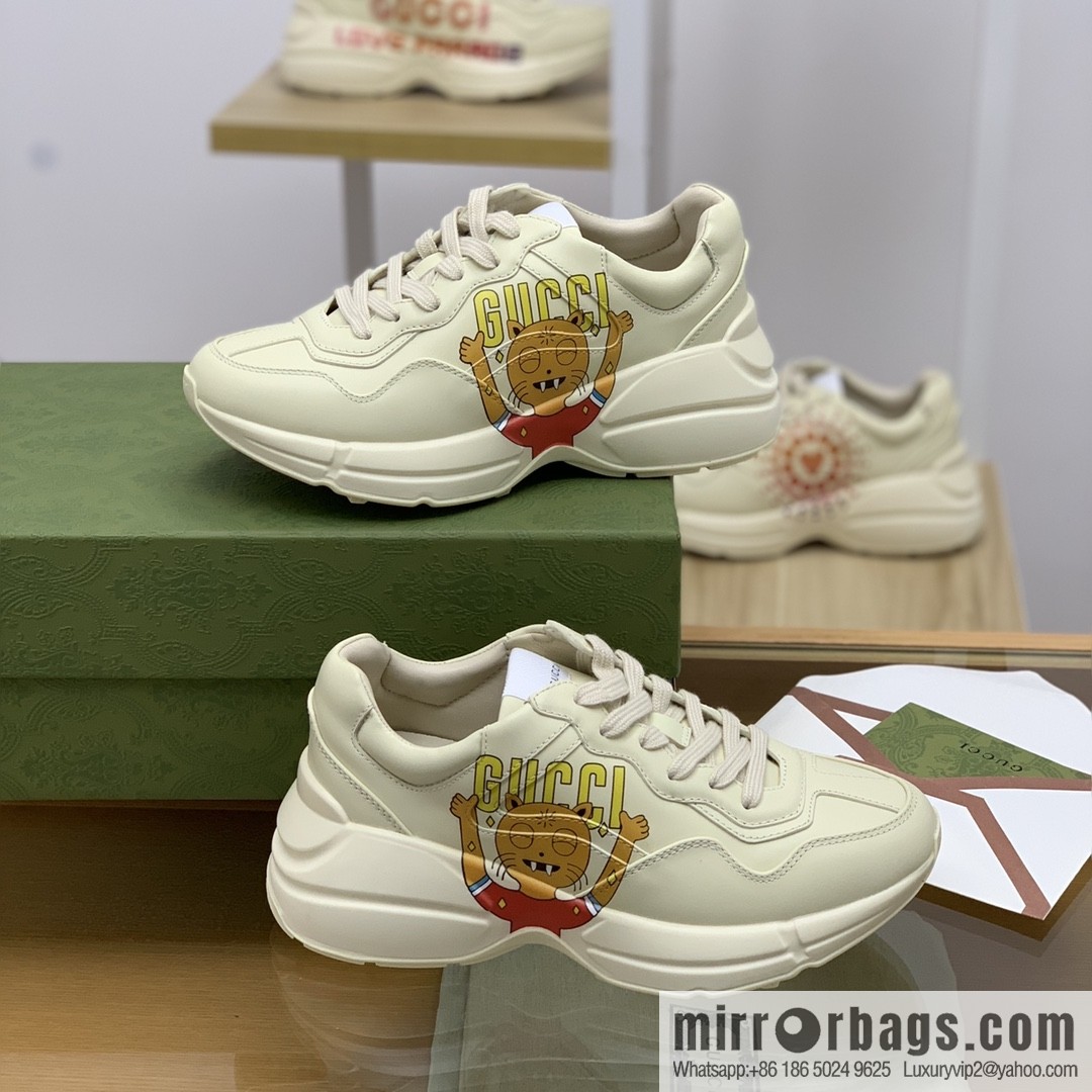 Gucci Gucci [New G Replica Luxury Handbag High Version] Unisex Vintage sneakers