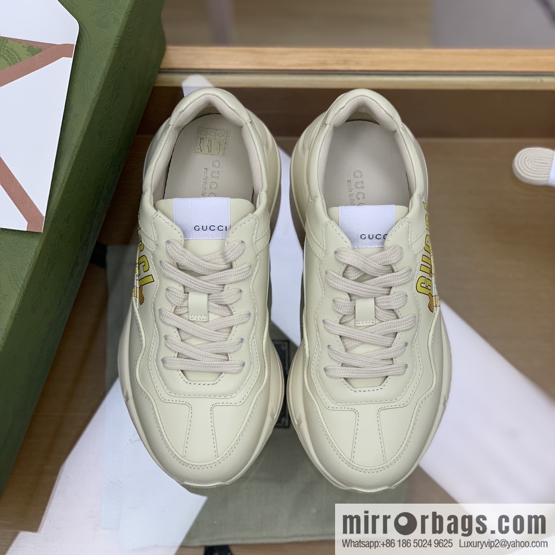 Gucci Gucci [New G Replica Luxury Handbag High Version] Unisex Vintage sneakers