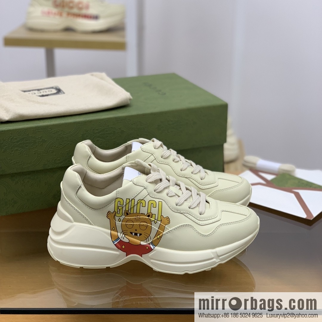 Gucci Gucci [New G Replica Luxury Handbag High Version] Unisex Vintage sneakers